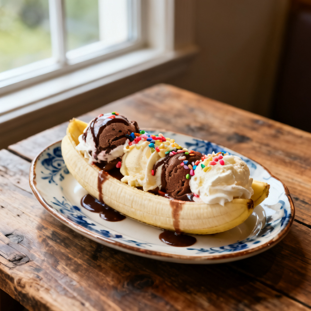 Banana split i filodegskorg