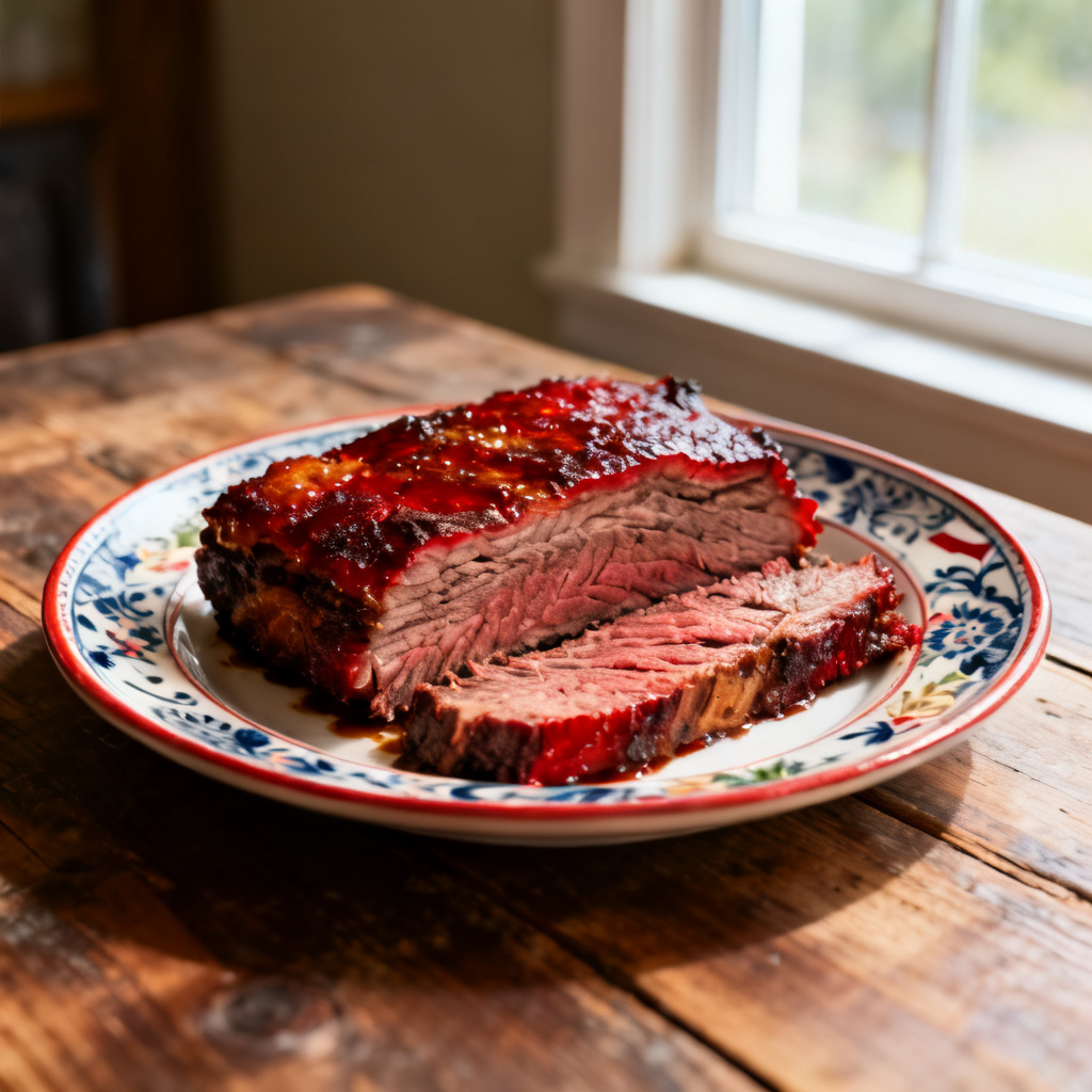 Långsamt tillagad nötköttsbrisket med chimichurri