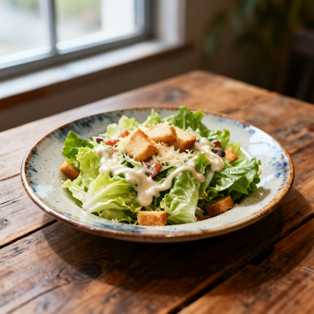 Caesarsallad med färskpotatis och räkor