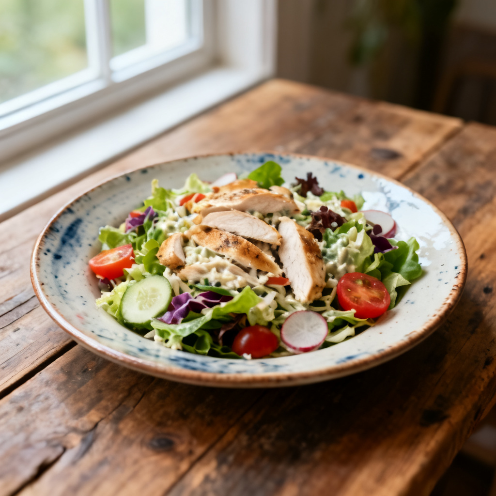 Rosmarin kycklingsallad med avokado och bacon