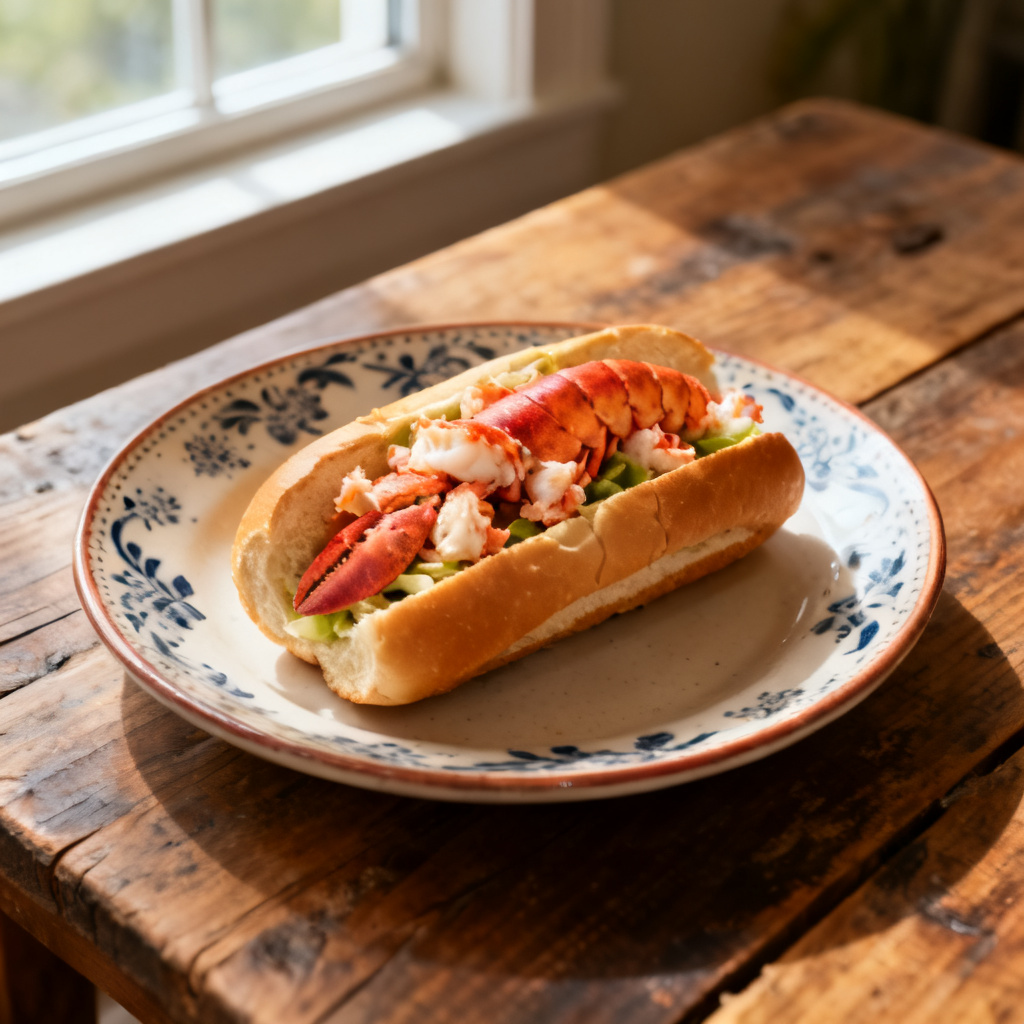 Lobster roll med cottage cheese