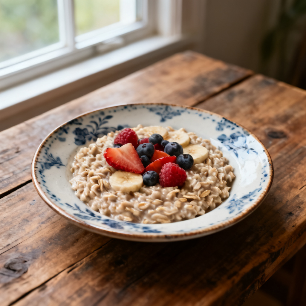 Overnight oats med banan och jordnötssmör