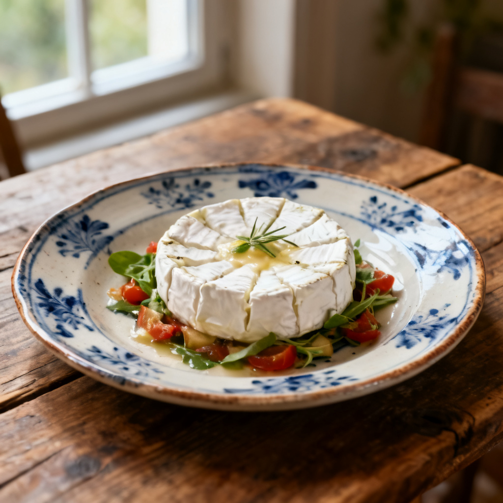 Chèvre chaud med jordgubbssalsa