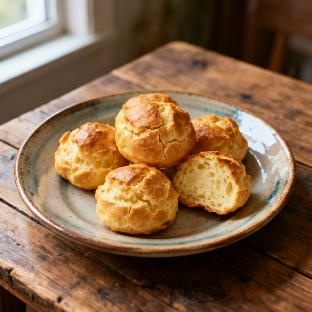 Cheddar och ört Gougères