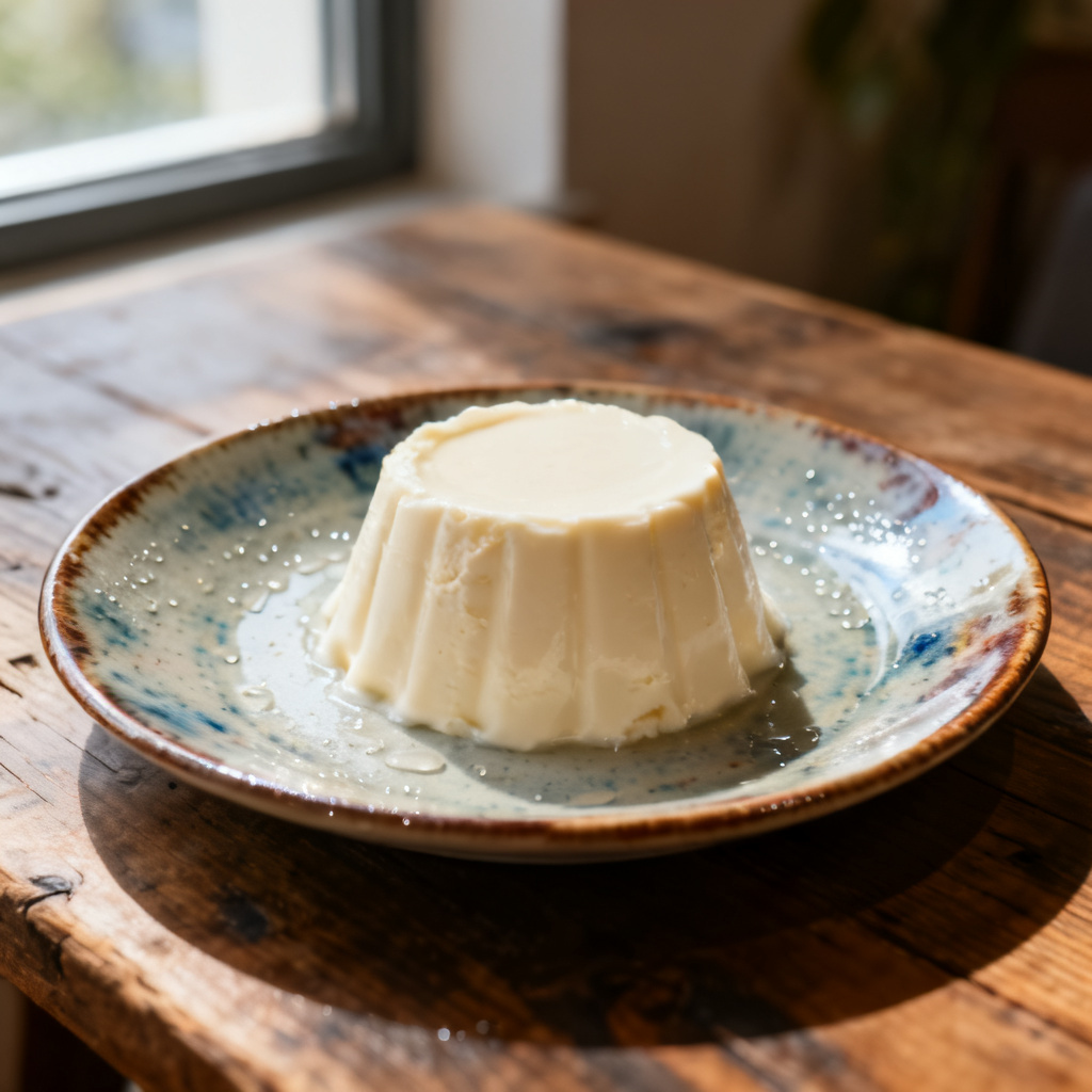 Lingonparfait med mandelbiskvier och julröd sås