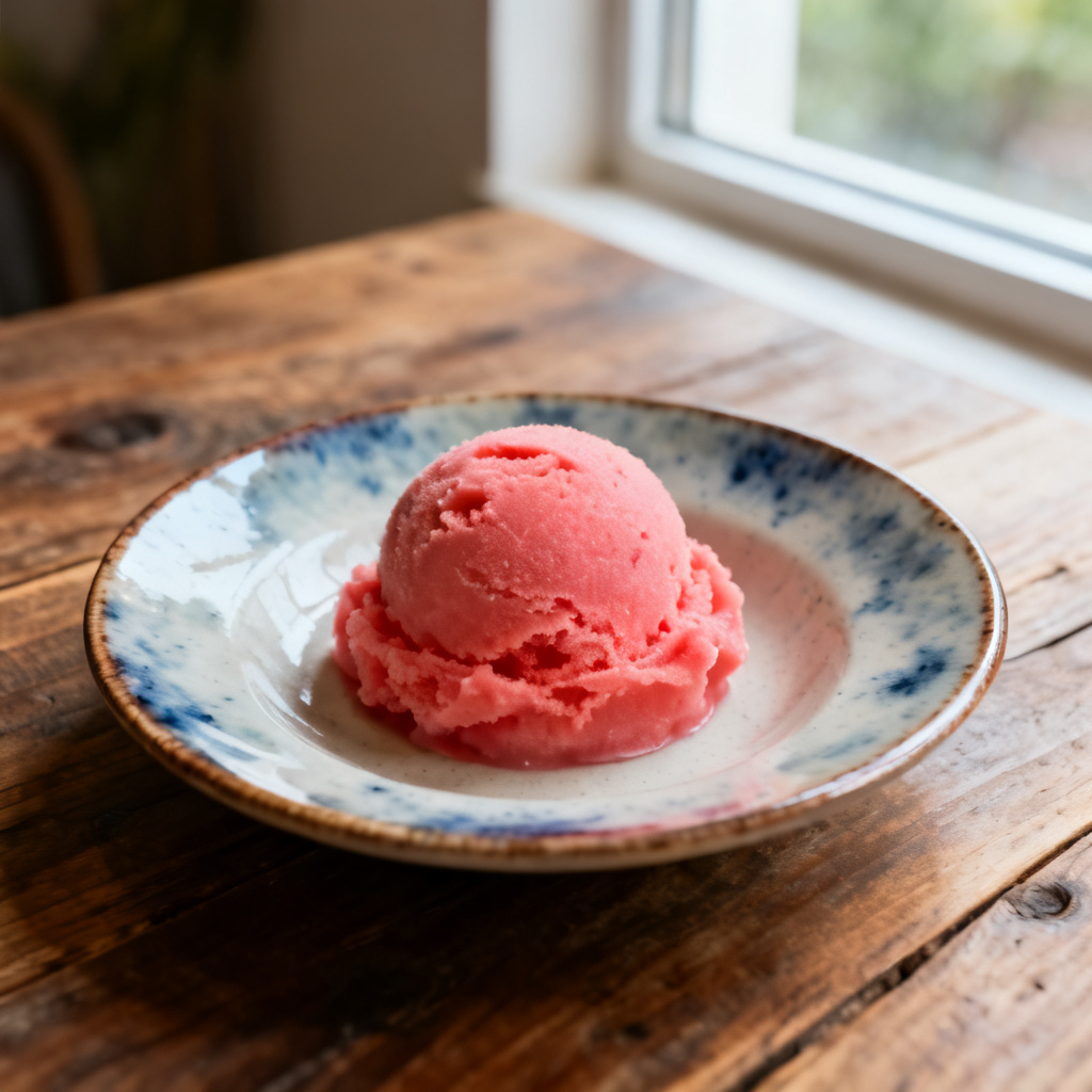 Hallonsorbet