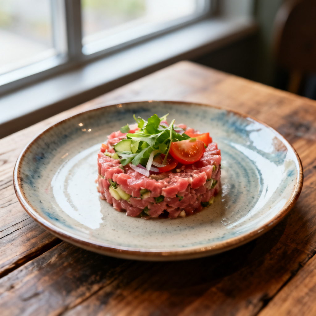 Kalvtartar med Tellicherrymayo och schalottenlök