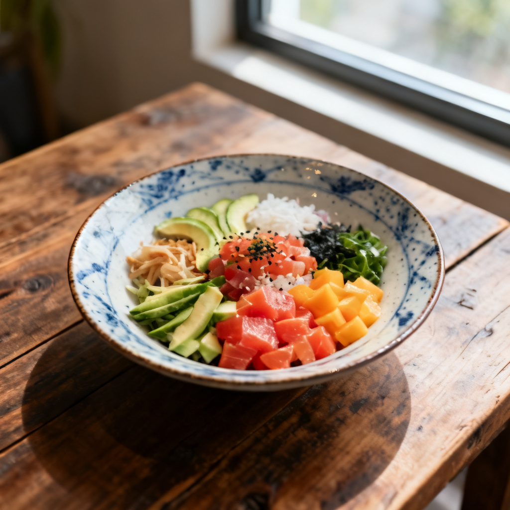 Poké Bowl med frasig tofu
