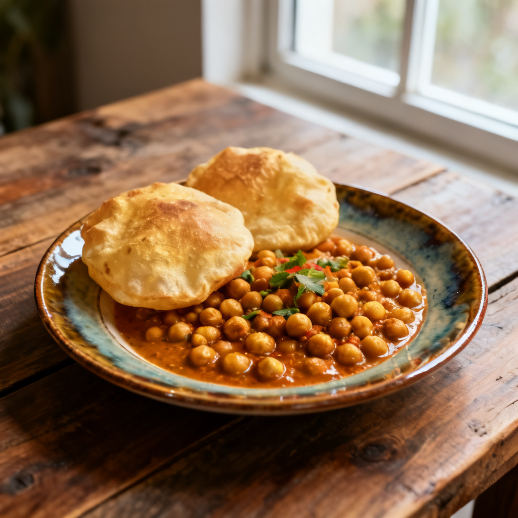 Choleh bhatureh 'naan'