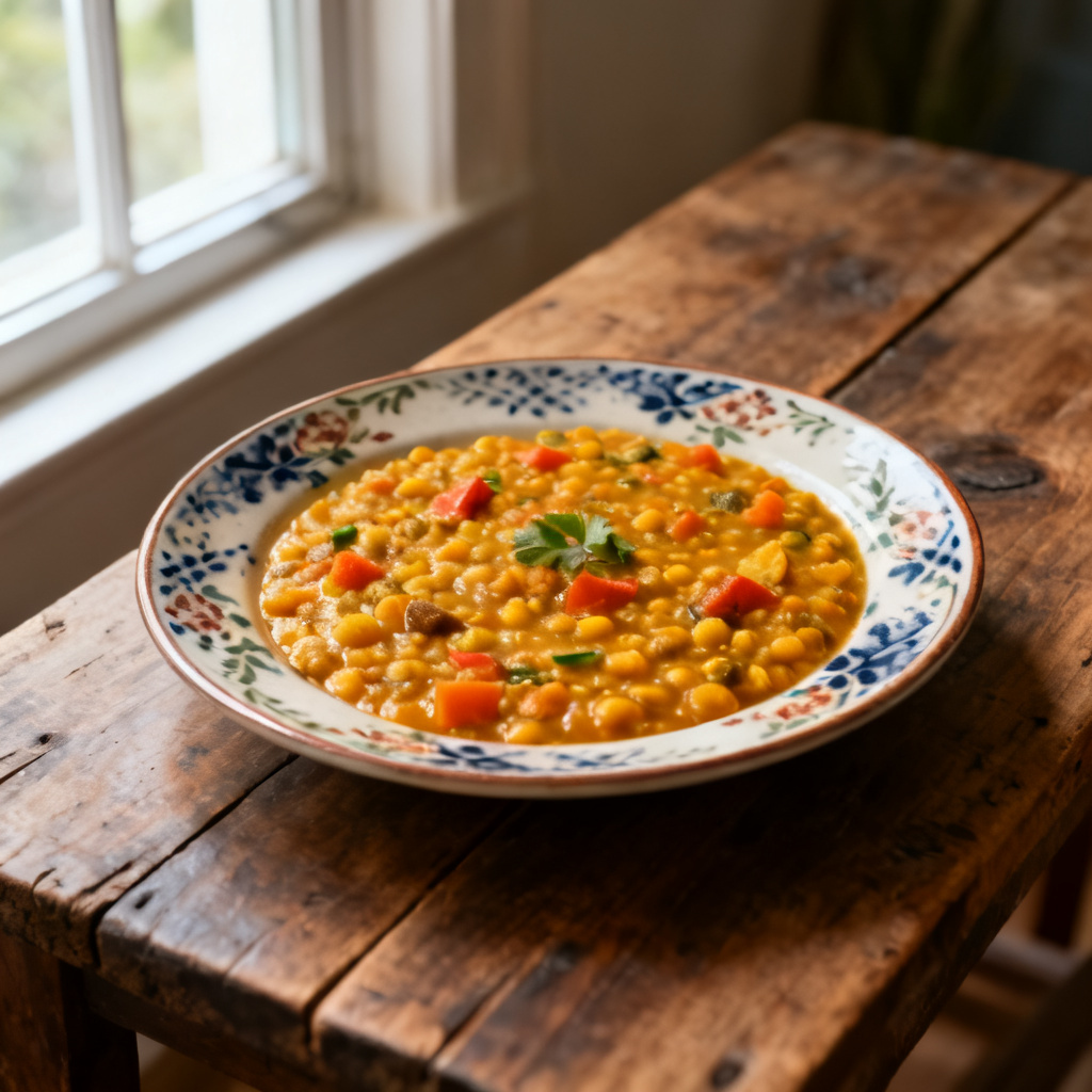 Tomat-, curry- och kokoslinser