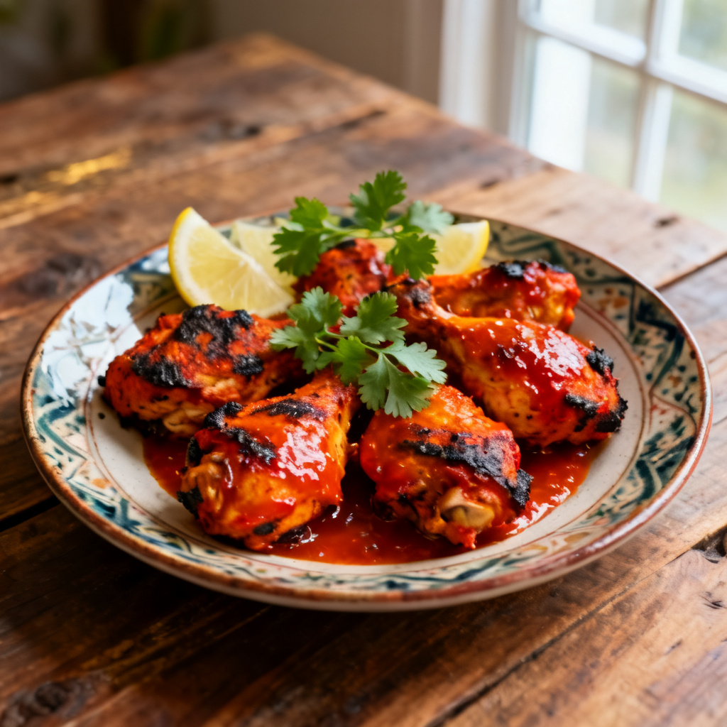 Tandoori-inspirerad kyckling med limelagd gurka