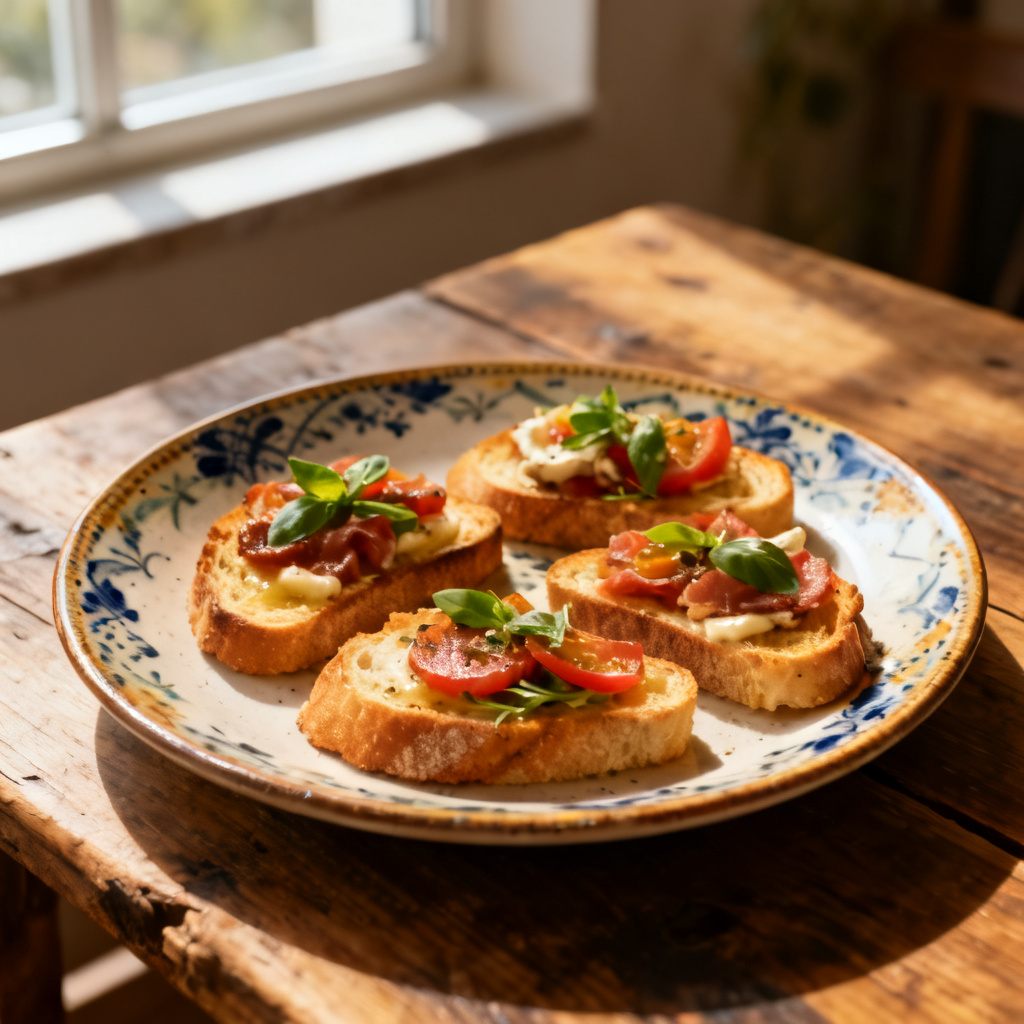Crostini med sparris och prosciutto