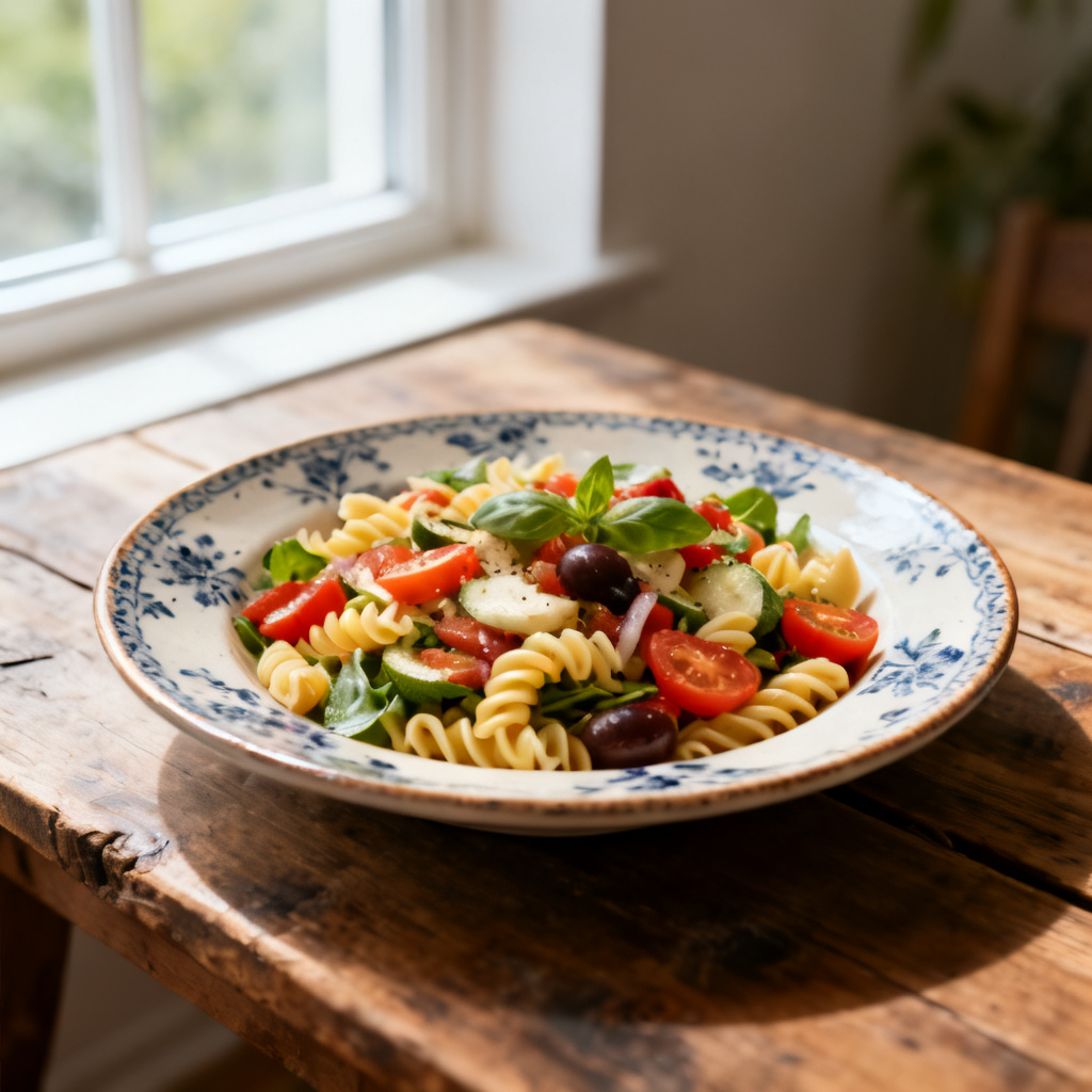 Roostat broccoli pastasallad med citron och feta