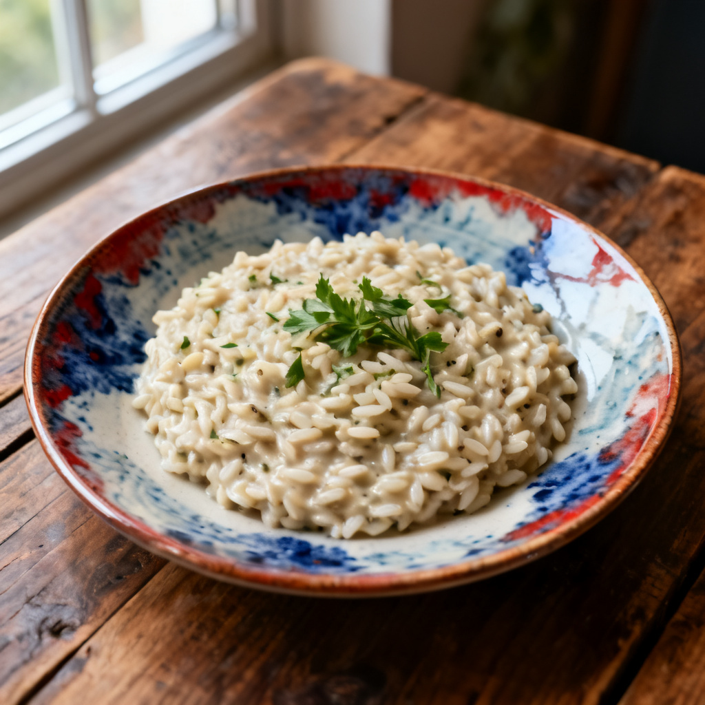 Risotto med saffran och zucchini