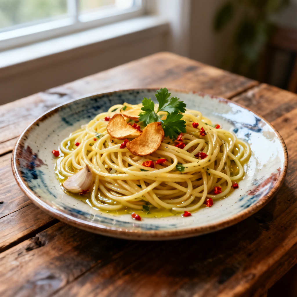 Spaghetti Aglio e Olio Recept