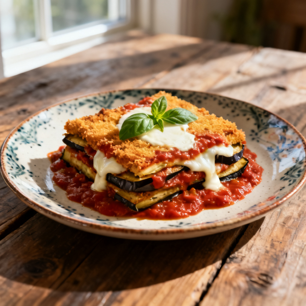 Grillad aubergine med köttssås
