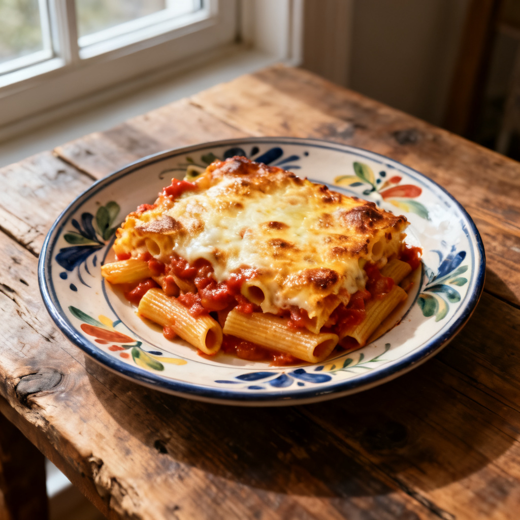 Köttbullspastagratäng (pasta al forno)