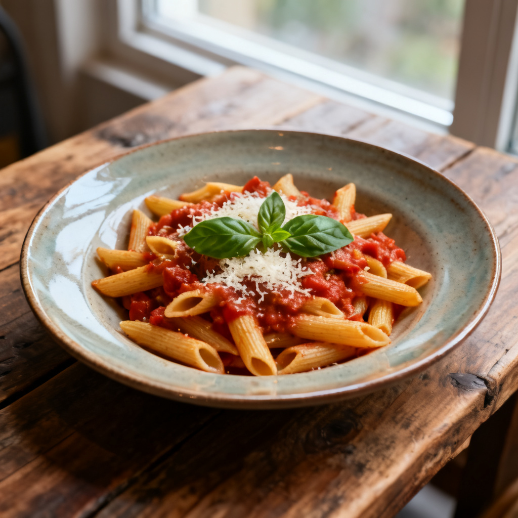 Lax i ugn med krämig penne, spenat och chili