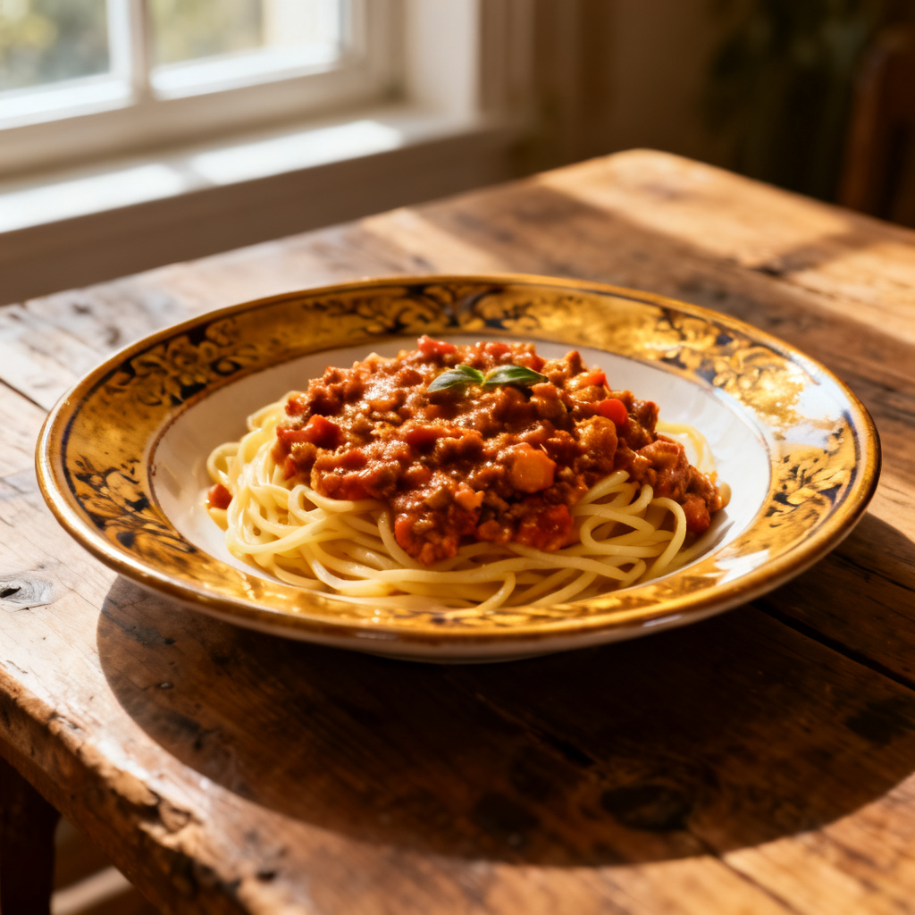 Nötkött och svamp ragu med spagettikürbis