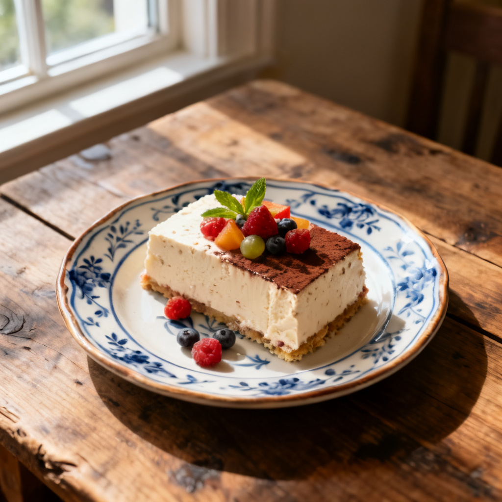 Semifreddo med vit choklad, lime och bakad ananas