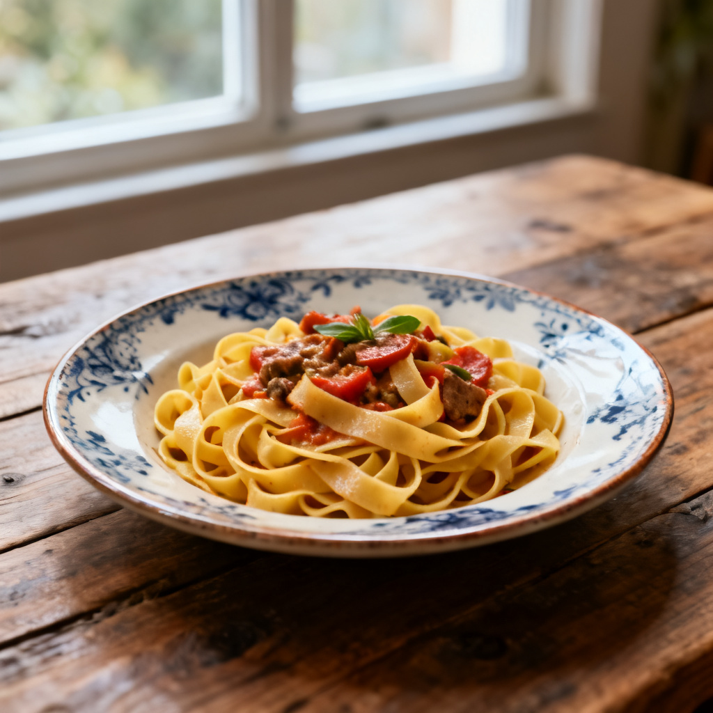 Vindoftande tagliatelle med räkor och dill