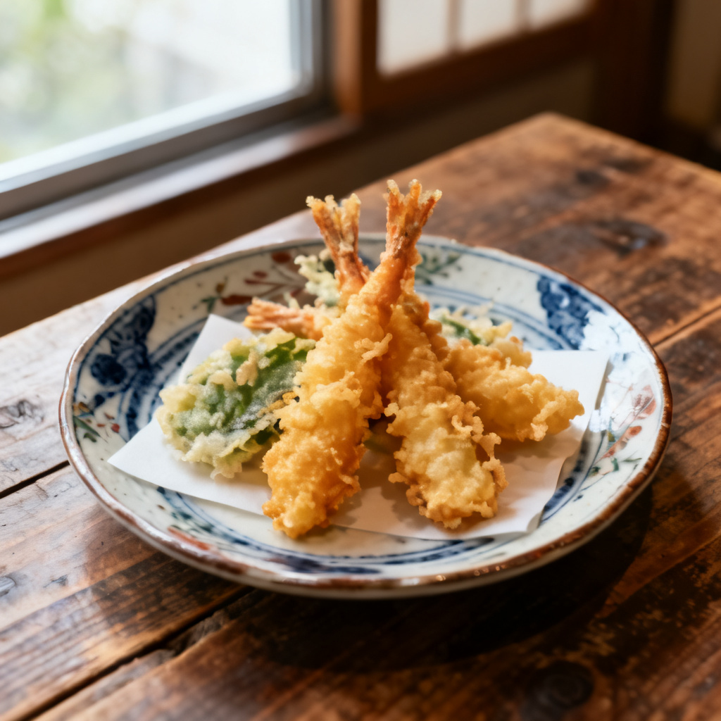 Purple sprouting broccoli tempura med nuoc cham