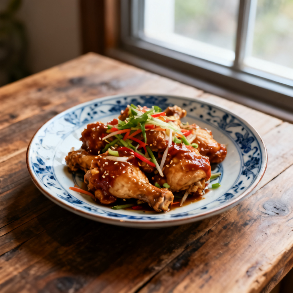 Bang bang kyckling med Sichuan sallad