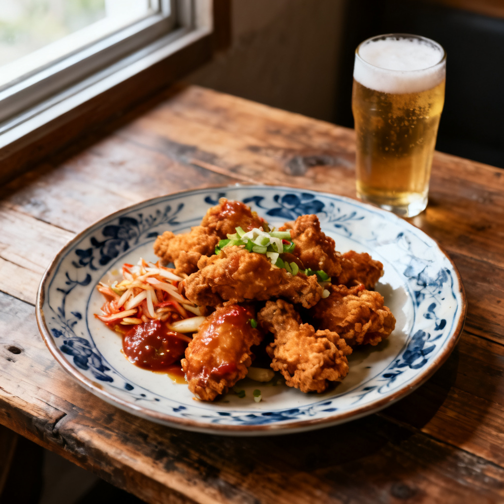 Korean fried chicken burger