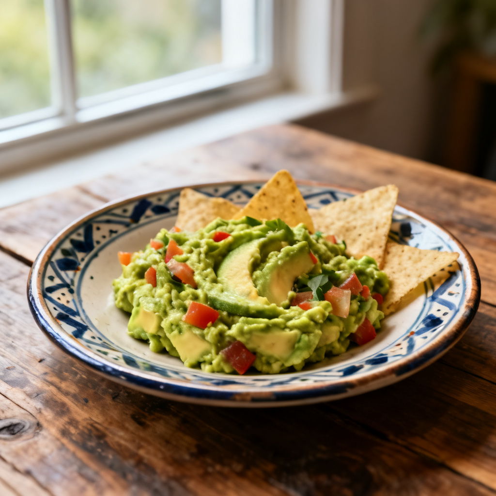 Avocado Dip with Roasted New Potatoes