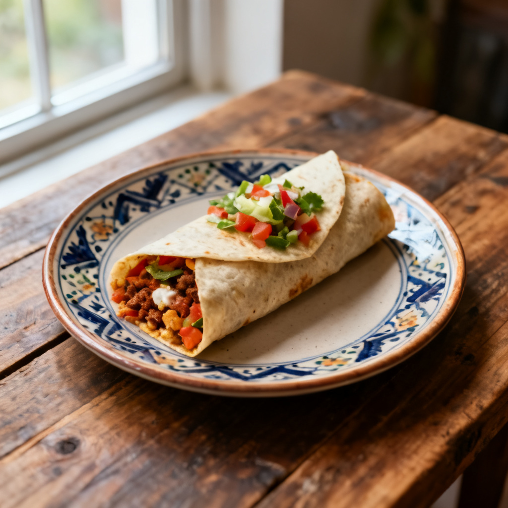 Vegetarisk burrito utan kokning