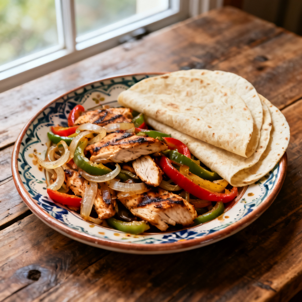 Spicy Breakfast Fajitas with Eggs and Guacamole