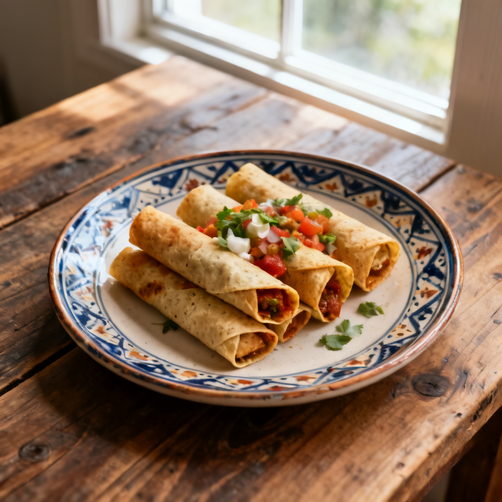 Krämiga svarta bön-taquitos