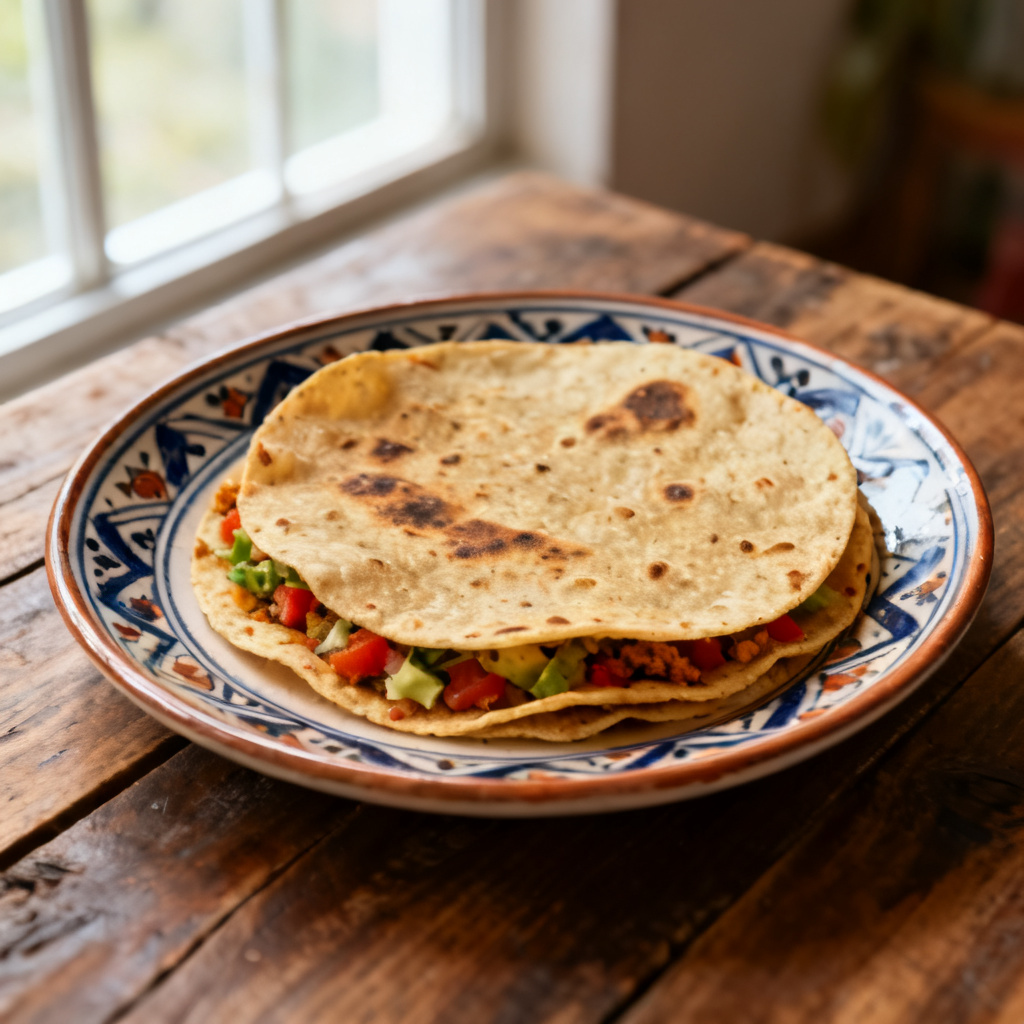 Myntamarinerad kycklingfilé i tortilla med ananas och jalapeño