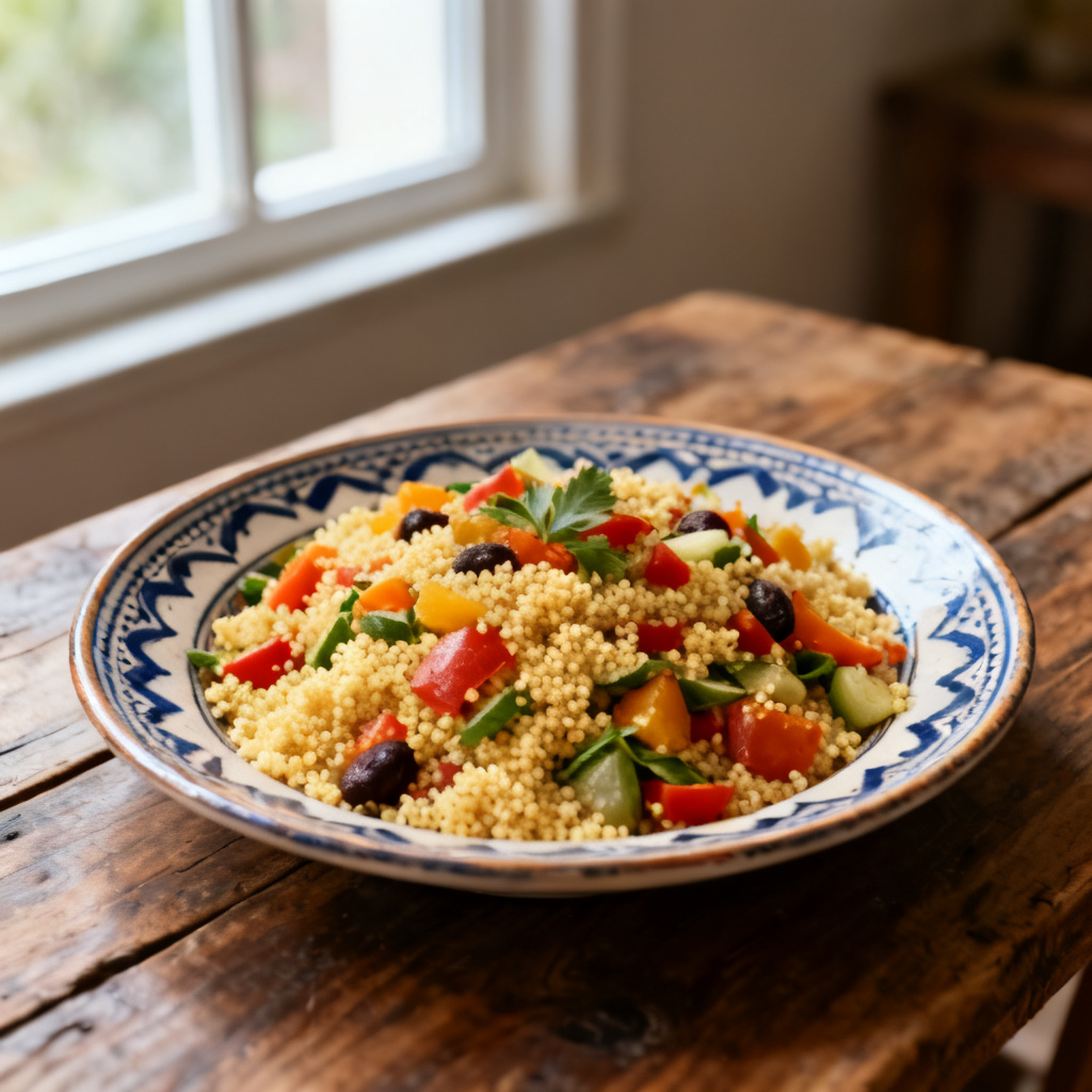 Citronsparris-couscous-sallad med tomater