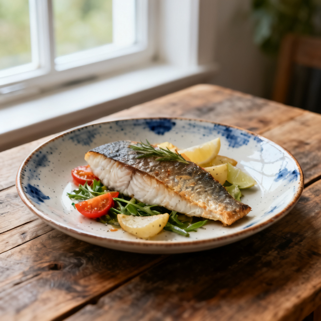 Rostade potatisskivor med lax och fänkål
