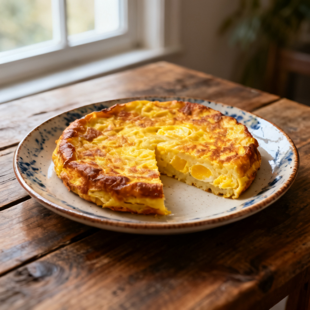 Chorizo, potato & cheese omelette