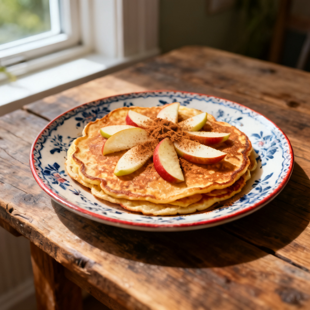 Rivna äppelpannkakor till brunch med lime och brunsockeryoghurt