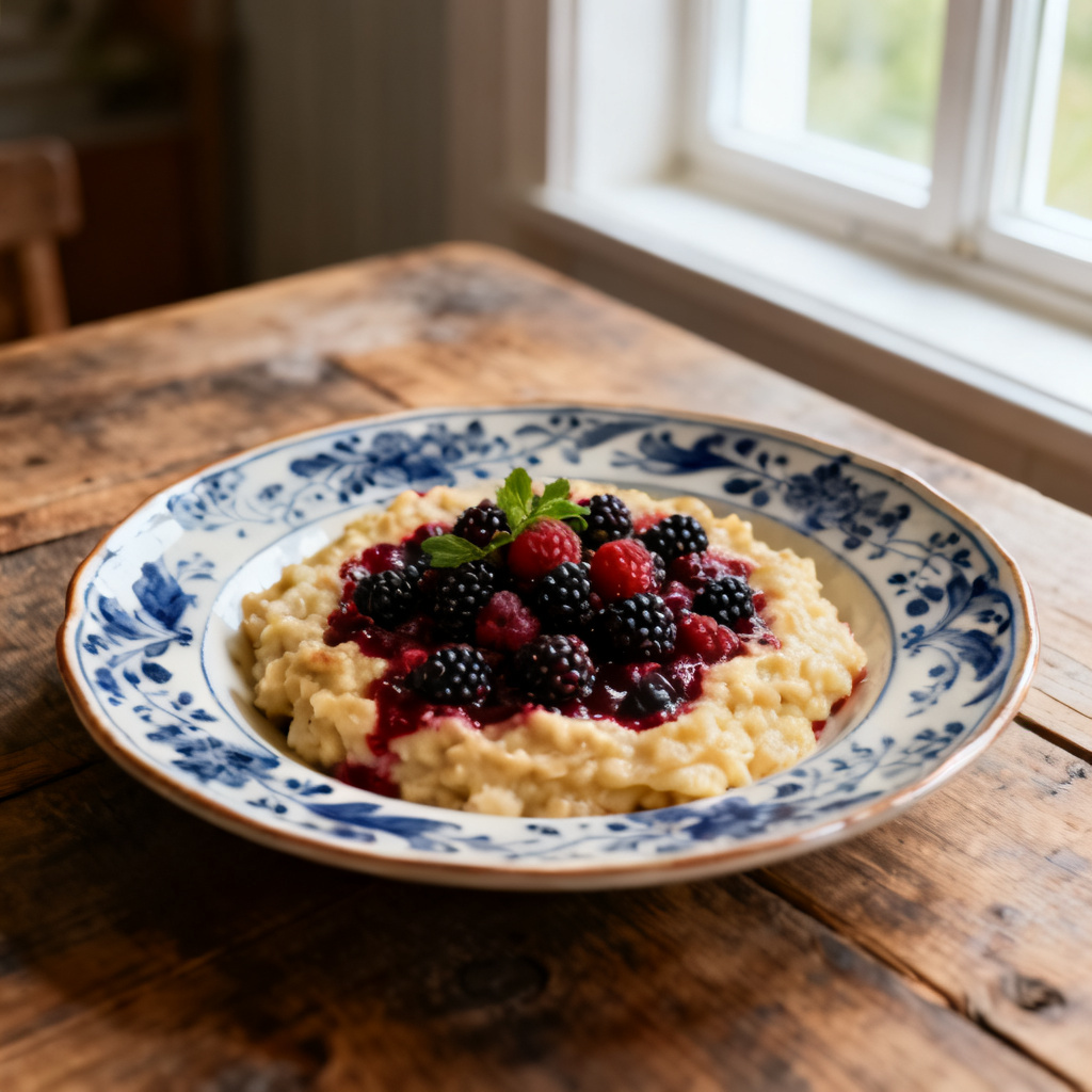 Glutenfri bärpaj med rårörd vaniljsås