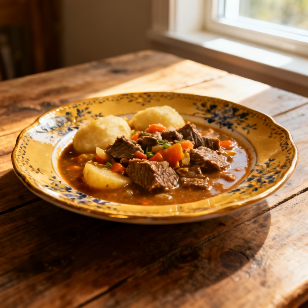 Biffgryta med kokosmjölk och curry