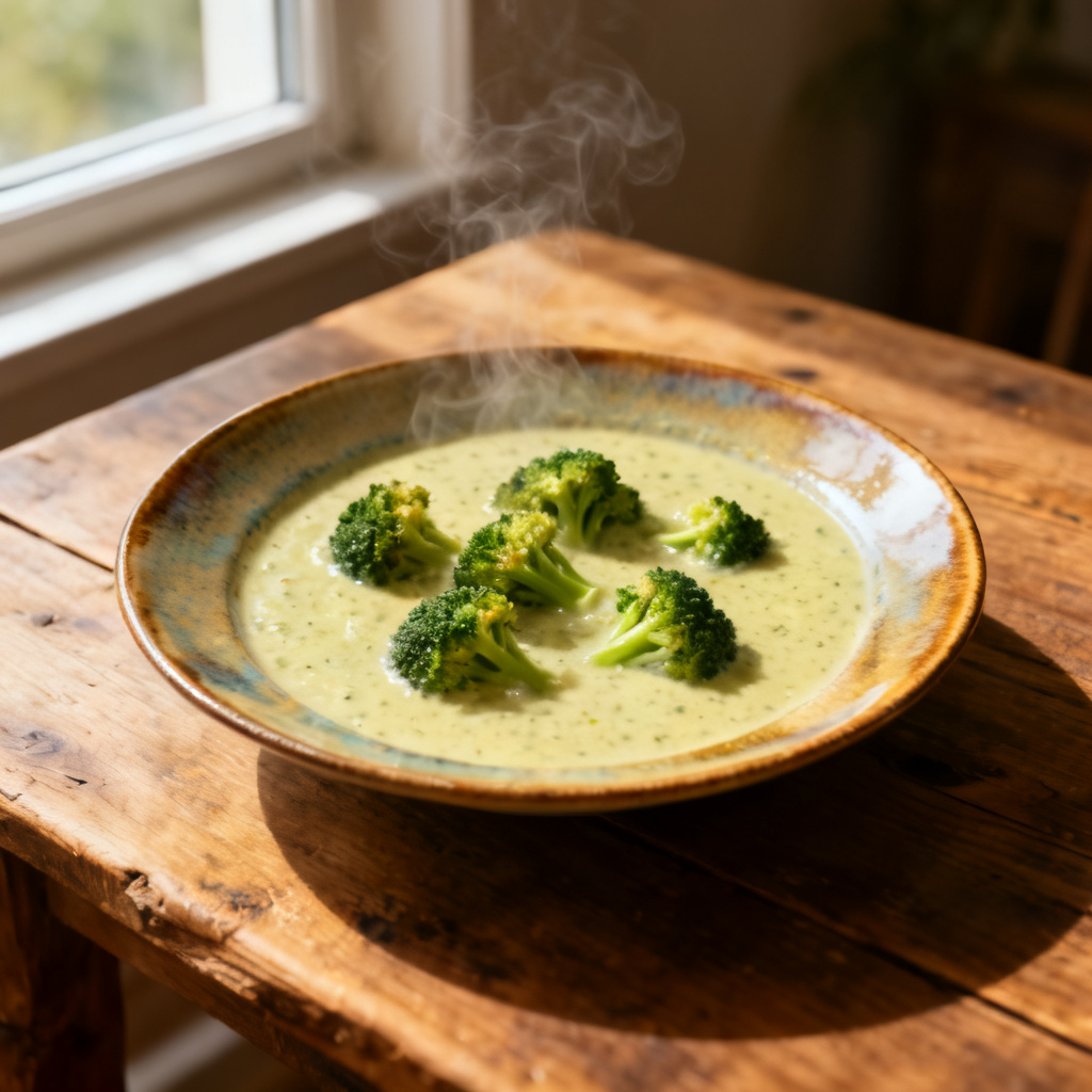 Broccolisoppa med baguette