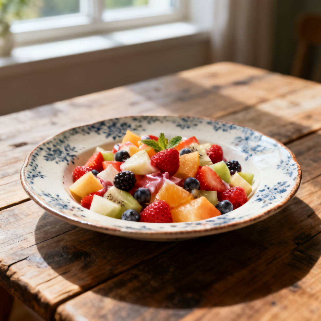 Fruktsallad med saffransmascarpone