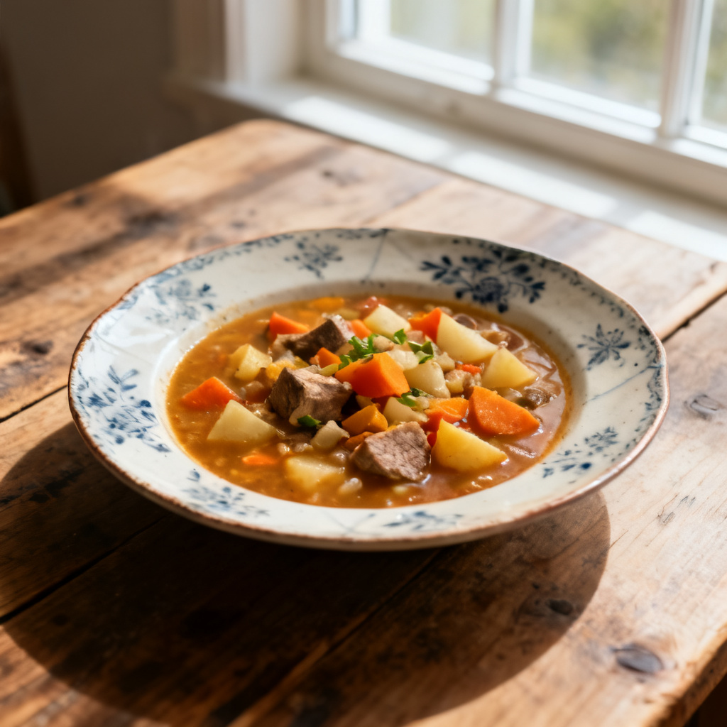 Höstgryta med fläskytterfilé, rödlök och äpple
