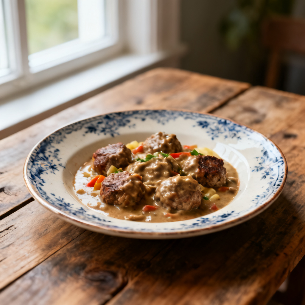 Tommys köttfärssås med grädde och färsk timjan