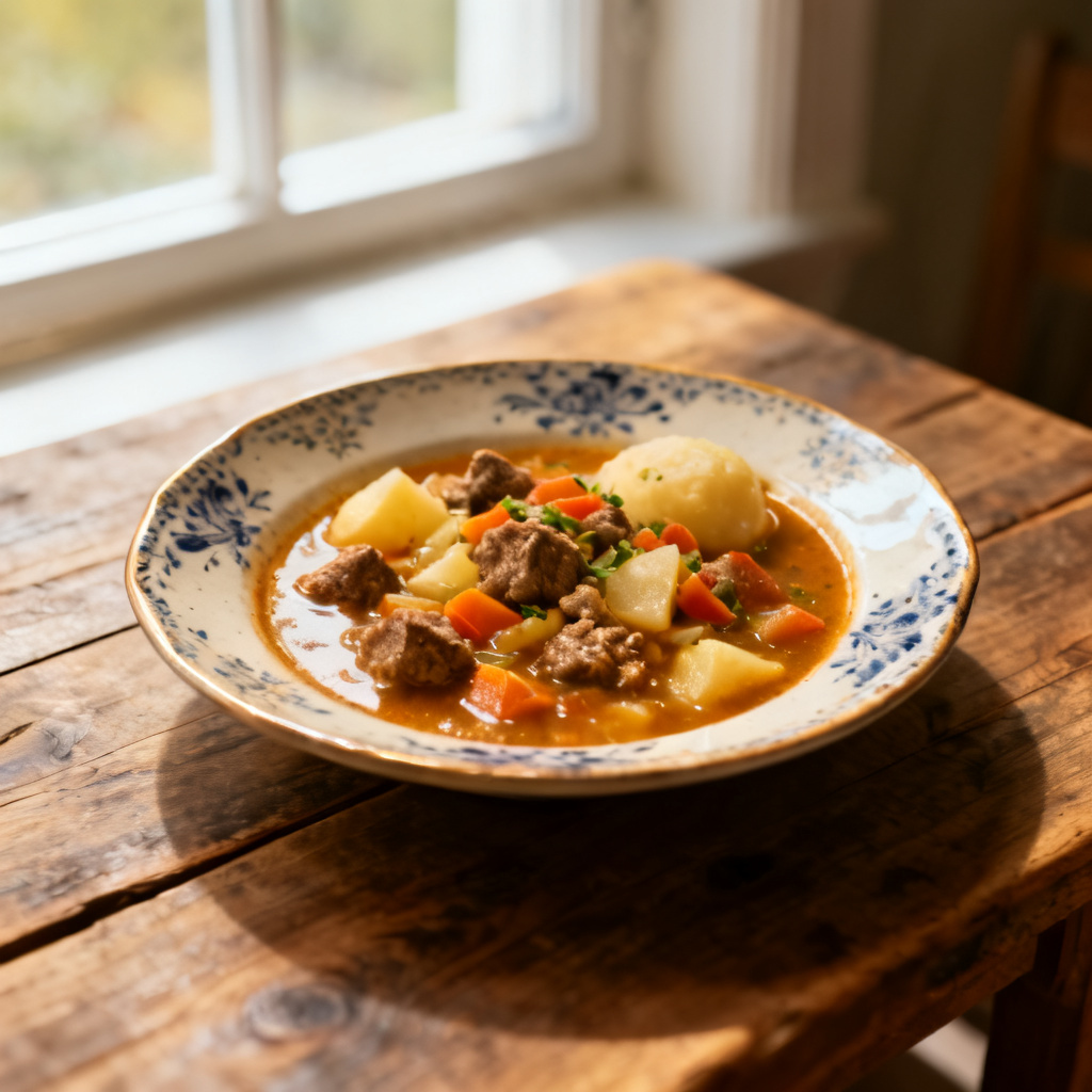 Mustig köttgryta med rödvin och schalottenlök