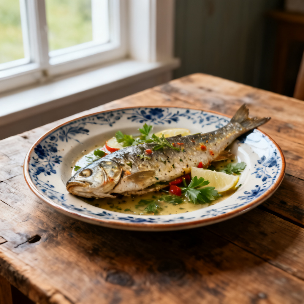Marinerad böckling med senapsdressing