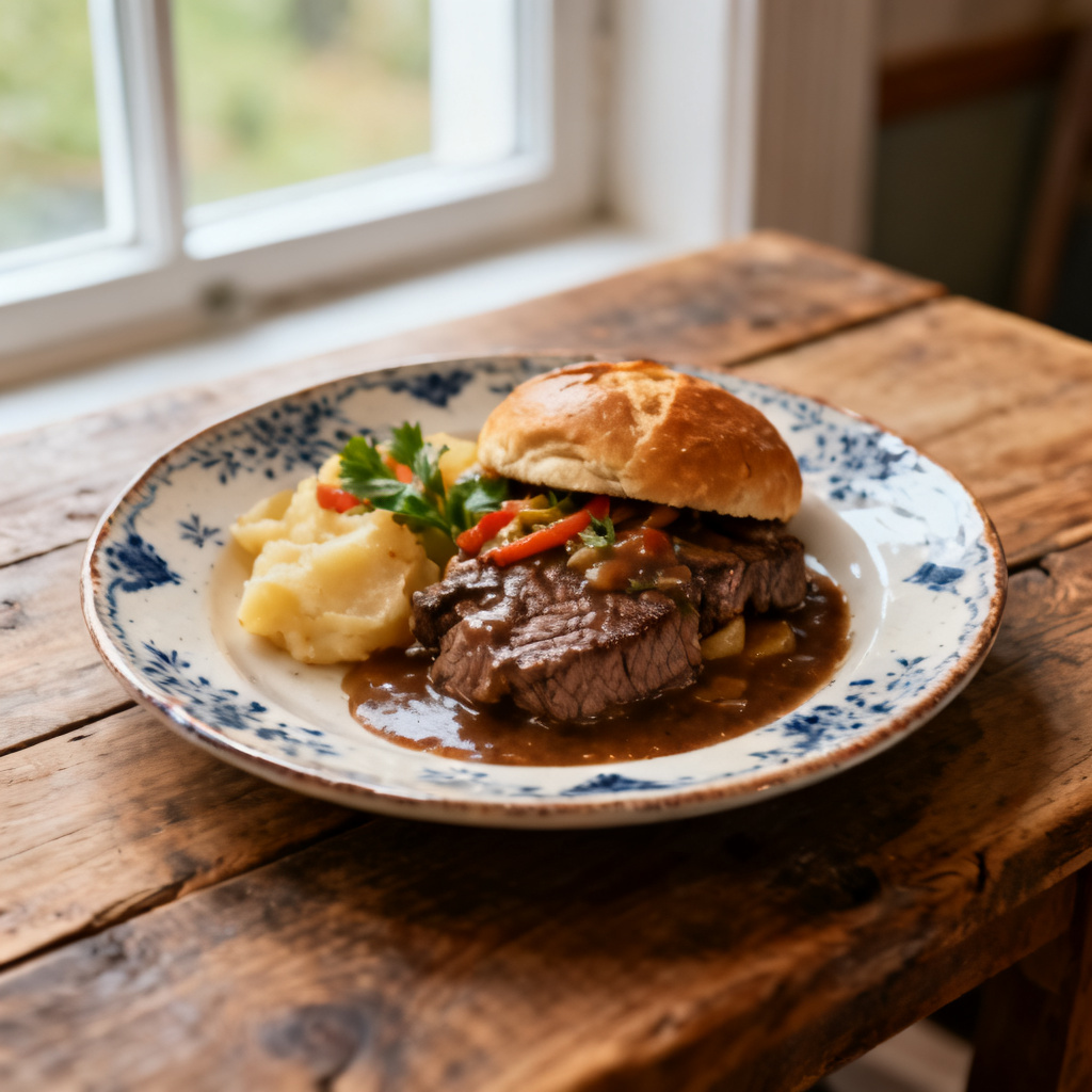 Pannbiffar med asiatisk pressgurka