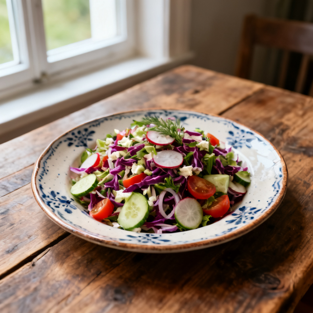 Räksallad på gurkskivor