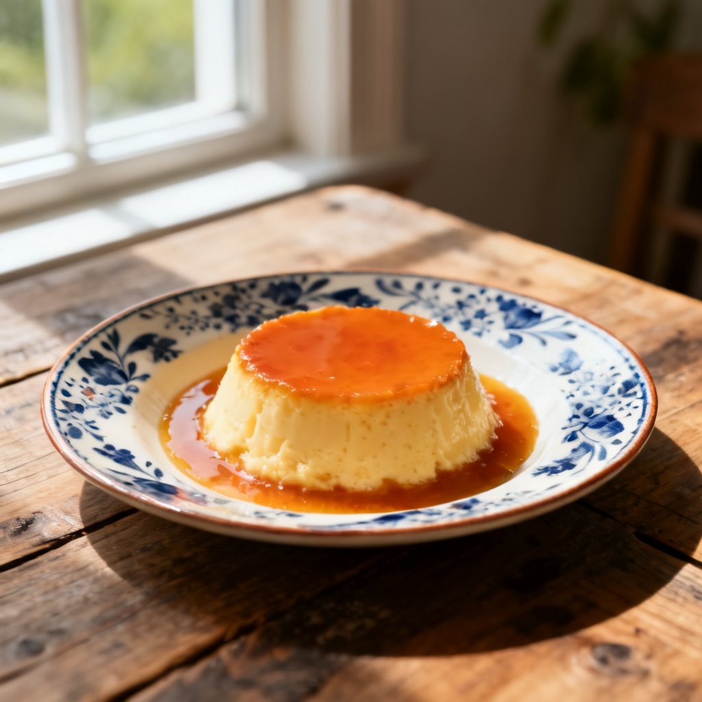 Rispudding med kryddad plommongröt