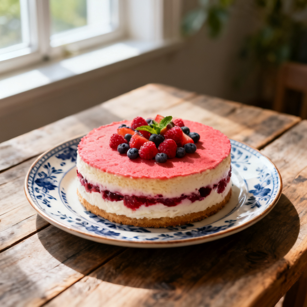 Sommartårta med jordgubbar