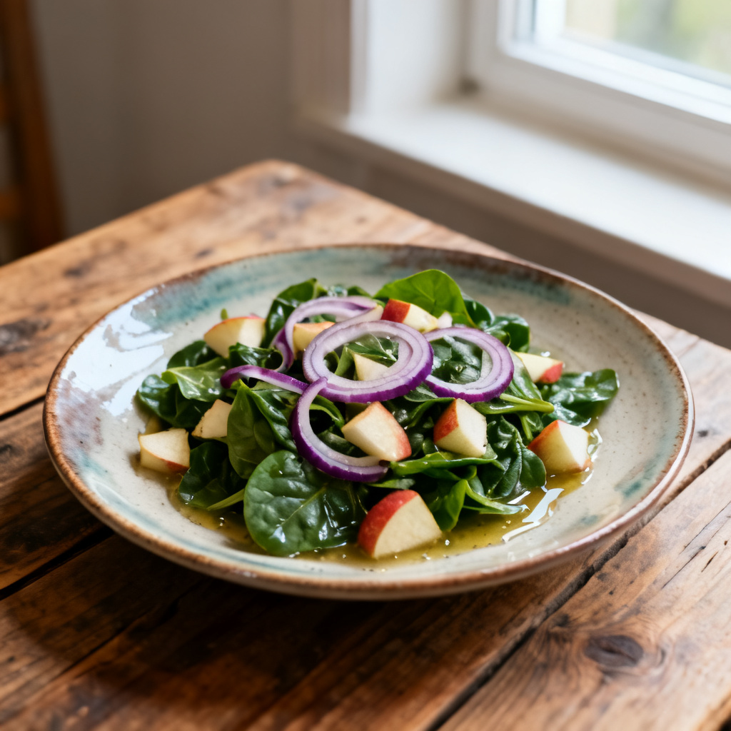 Spenatsallad med rödbetor, karamelliserade fikon och hasselnötter